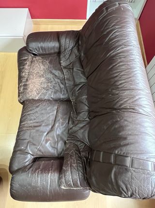 2 Sofás de Cuero Marrón