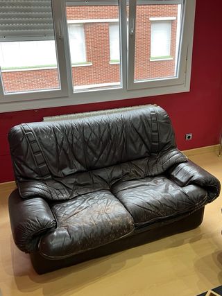 2 Sofás de Cuero Marrón