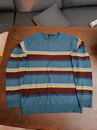 Jersey de punto rayas multicolor Talla L