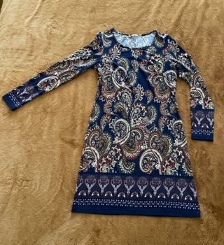 Vestito fantasia cachemire/paisley blu