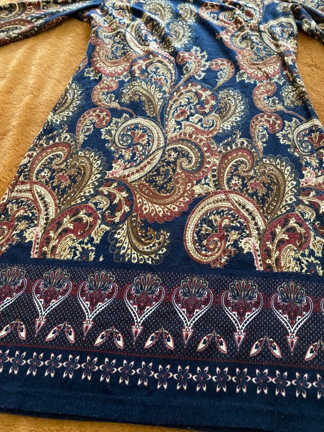 Vestito fantasia cachemire/paisley blu