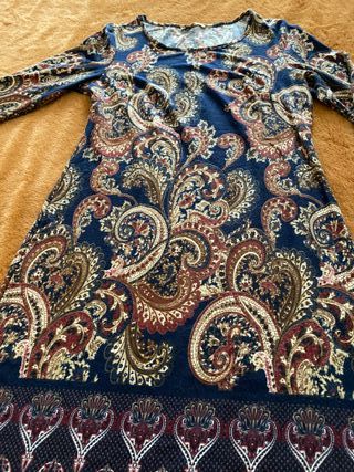 Vestito fantasia cachemire/paisley blu