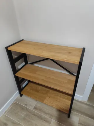 Estantería estilo industrial roble natural+ negro.