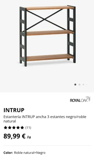 Estantería estilo industrial roble natural+ negro.