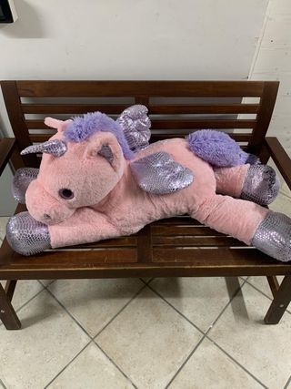 Peluche unicorno rosa grande