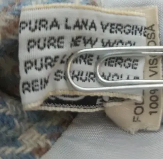 Falda lana italiana mujer azul y marrón