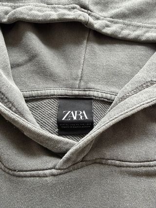 Sudadera Zara Gris Desgastada Talla XL