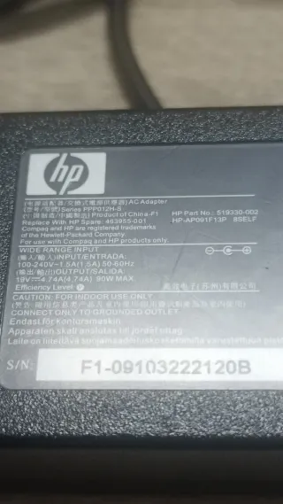 Adaptador Corriente HP Portátil