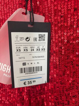 Pantalón lentejuelas rojo a estrenar.