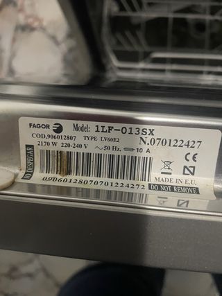 Lavavajillas Fagor Clase A+++