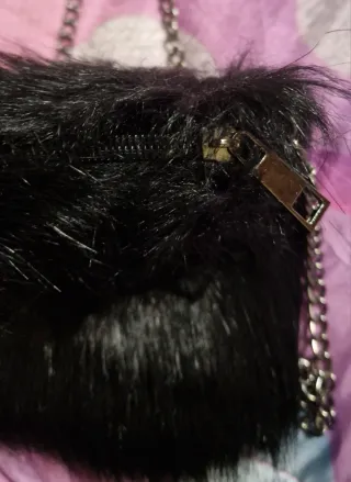 Borsa donna nera pelo sint.