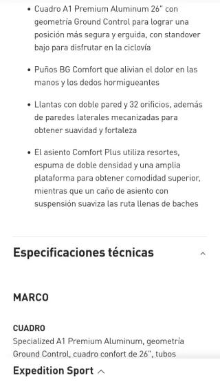 Bicicleta Specialized Sport gris