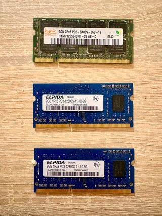 3 Memorias RAM Hynix y Elpida 2GB DDR3 1600 mhz