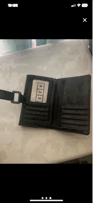 Monedero billetero de piel negro nuevo