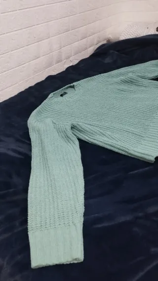 Jersey verde agua tejido