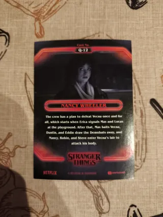 Stranger Things Nancy Topps Zerocool Card
