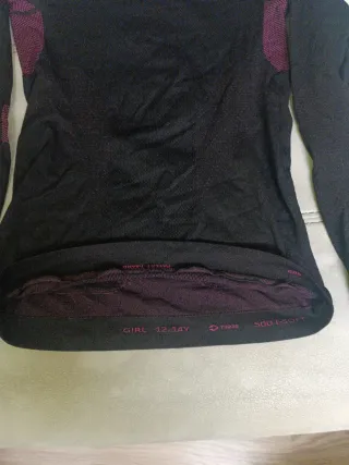 Camiseta niña térmica 12-14 años negra y morada
