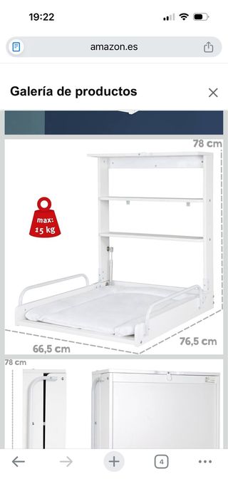 Cambiador pared bebé (antracita gris)