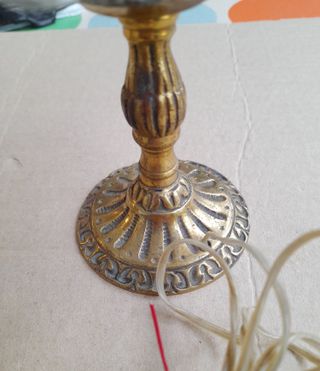 Pareja Lámparas Mesilla Cristal y Metal