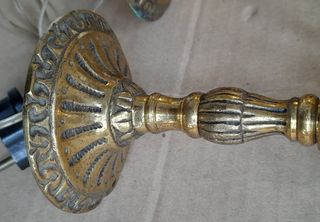 Pareja Lámparas Mesilla Cristal y Metal