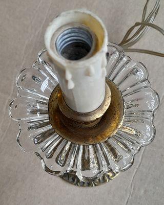 Pareja Lámparas Mesilla Cristal y Metal