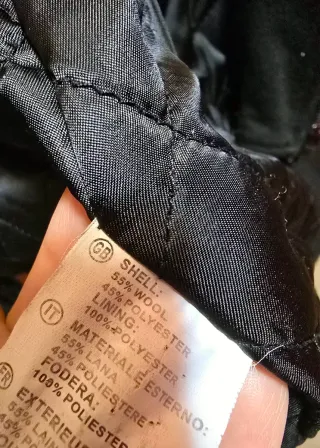 Capotto David Hamilton Lana/Poliestere Nero Tg L