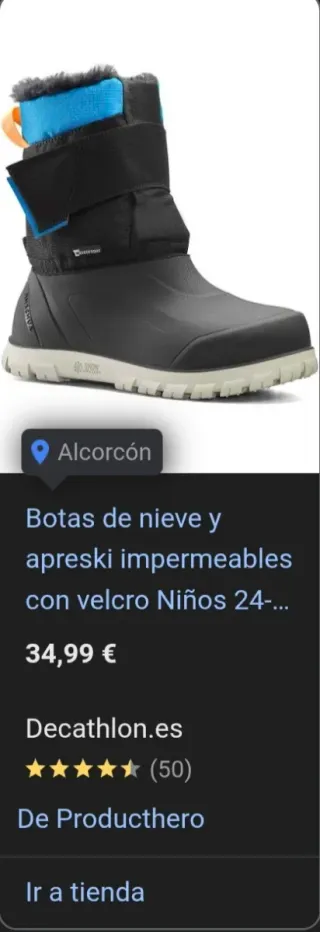 Botas Nieve Decathlon Infantil, talla 25