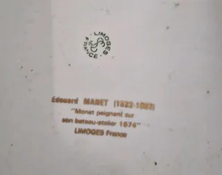 Piatto Decorativo Manet Limoges France