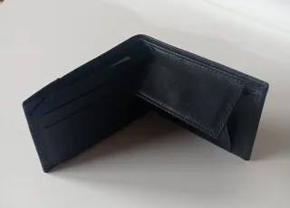 Cartera piel Kronos Negra con Monedero
