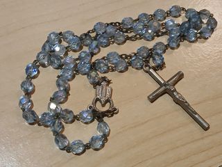 Rosario cristalli azzurri con croce