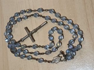 Rosario cristalli azzurri con croce