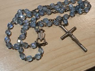 Rosario cristalli azzurri con croce