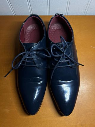 Zapatos Charol Oxford Azul
