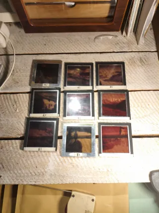 Antiguas diapositivas de cristal