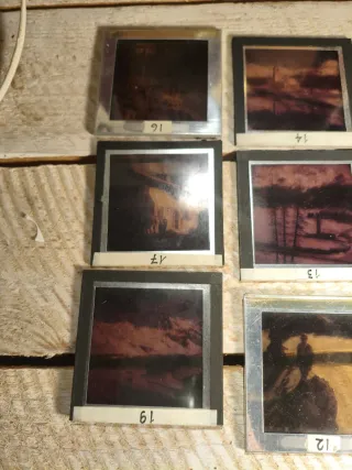 Antiguas diapositivas de cristal