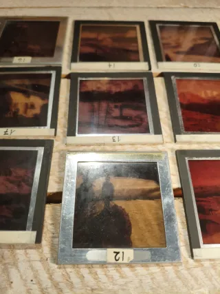 Antiguas diapositivas de cristal