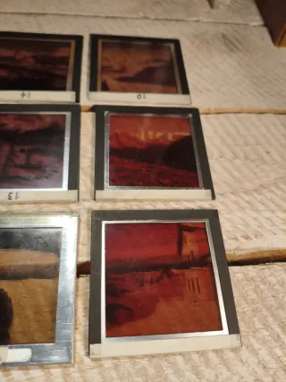 Antiguas diapositivas de cristal