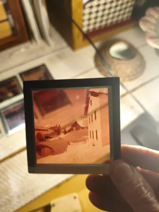 Antiguas diapositivas de cristal