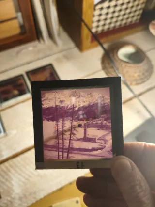 Antiguas diapositivas de cristal