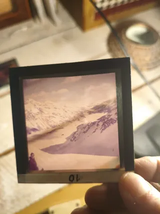 Antiguas diapositivas de cristal