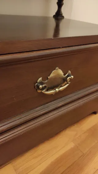 Mesa auxiliar madera maciza con cajón