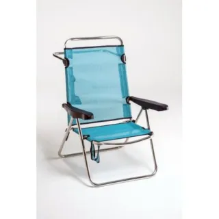 Silla plegable azul de playa