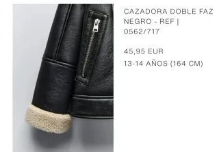 Chaqueta Zara efecto piel forrada