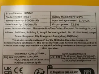 Power Bank Negro con Cable USB