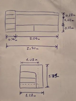 Litera de madera con cajones para camas 90x190