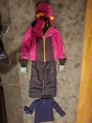 Conjunto esquí niña rosa y negro