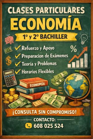 Clases particulares economía 1° y 2° de bachiller