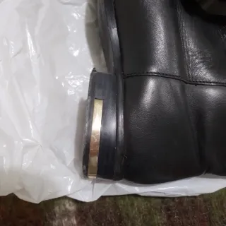 Botas Mango Piel Talla 40 Tacón Bajo