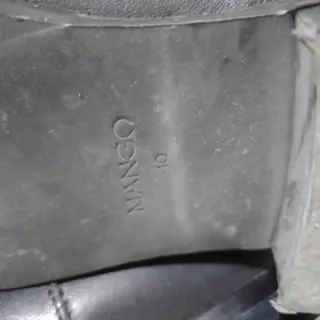 Botas Mango Piel Talla 40 Tacón Bajo