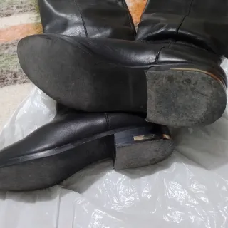 Botas Mango Piel Talla 40 Tacón Bajo